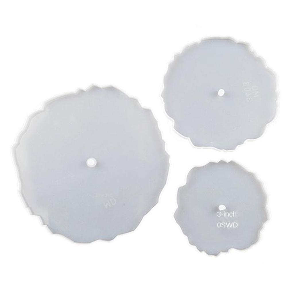 Silicone Resin Epoxy Mould Fruit Cake Coaster Tray Disc with Stand Mold DIY Tool