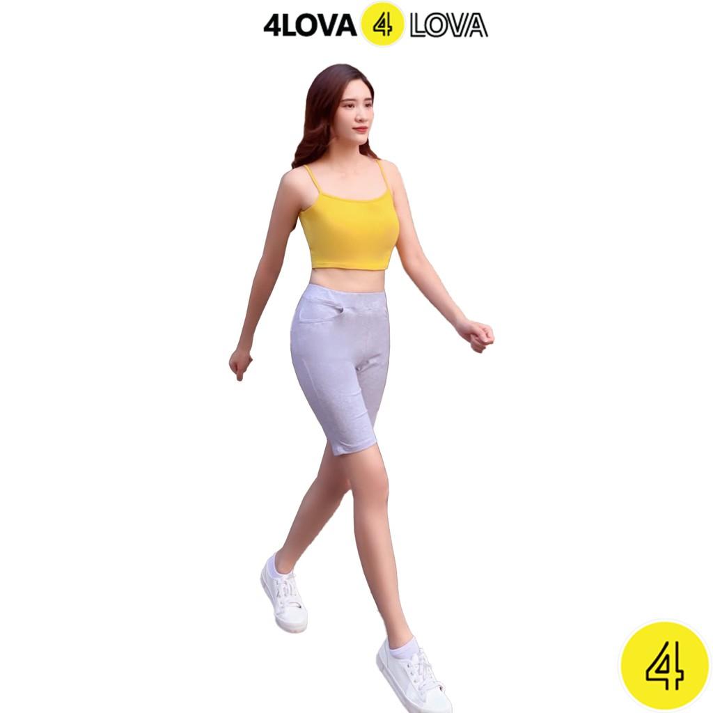 Áo croptop hai dây dáng ôm 4LOVA vải cotton mịn co giãn thoáng mát