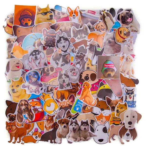 Set 100 sticker hình dán thú cưng - CHÓ DOGS