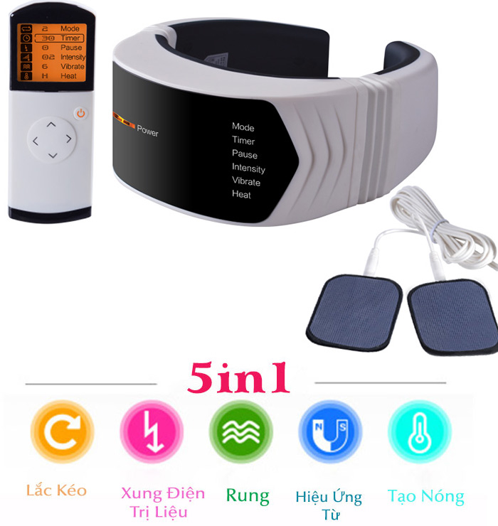 Máy massage cổ miếng dán PL-758 - Xung điện trị liệu, rung và nóng