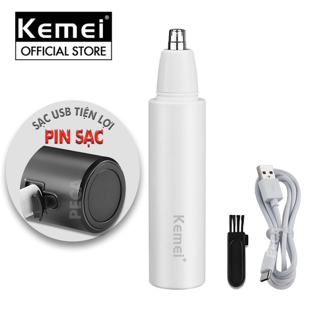 Máy tỉa lông mũi Kemei KM-X4 sử dụng pin sạc USB tiện lợi lưỡi cắt sắc bén an toàn