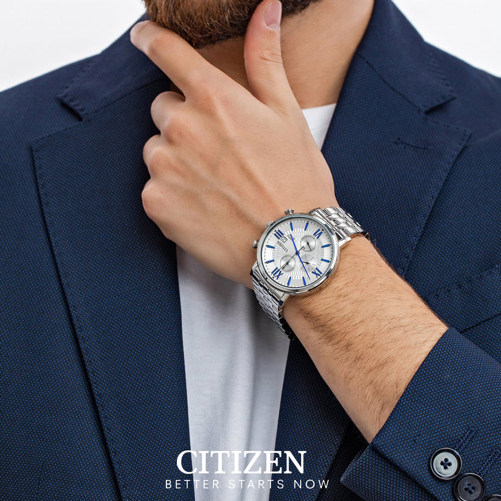 Đồng Hồ Nam Citizen Dây Thép Không Gỉ AN3610-71A - Mặt Trắng