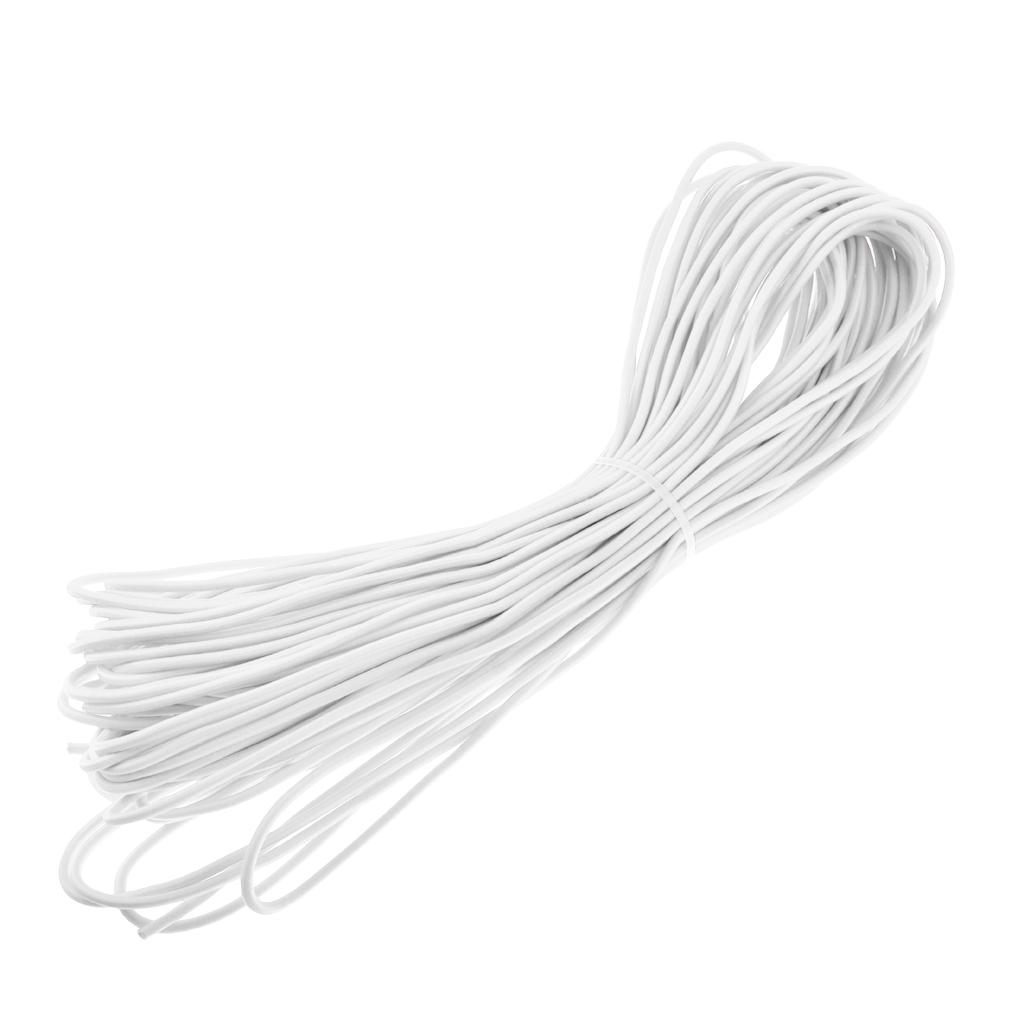 3mm Elastic Round Bungee Rope Shock Cord Tie Down Boats Trailers 20m White