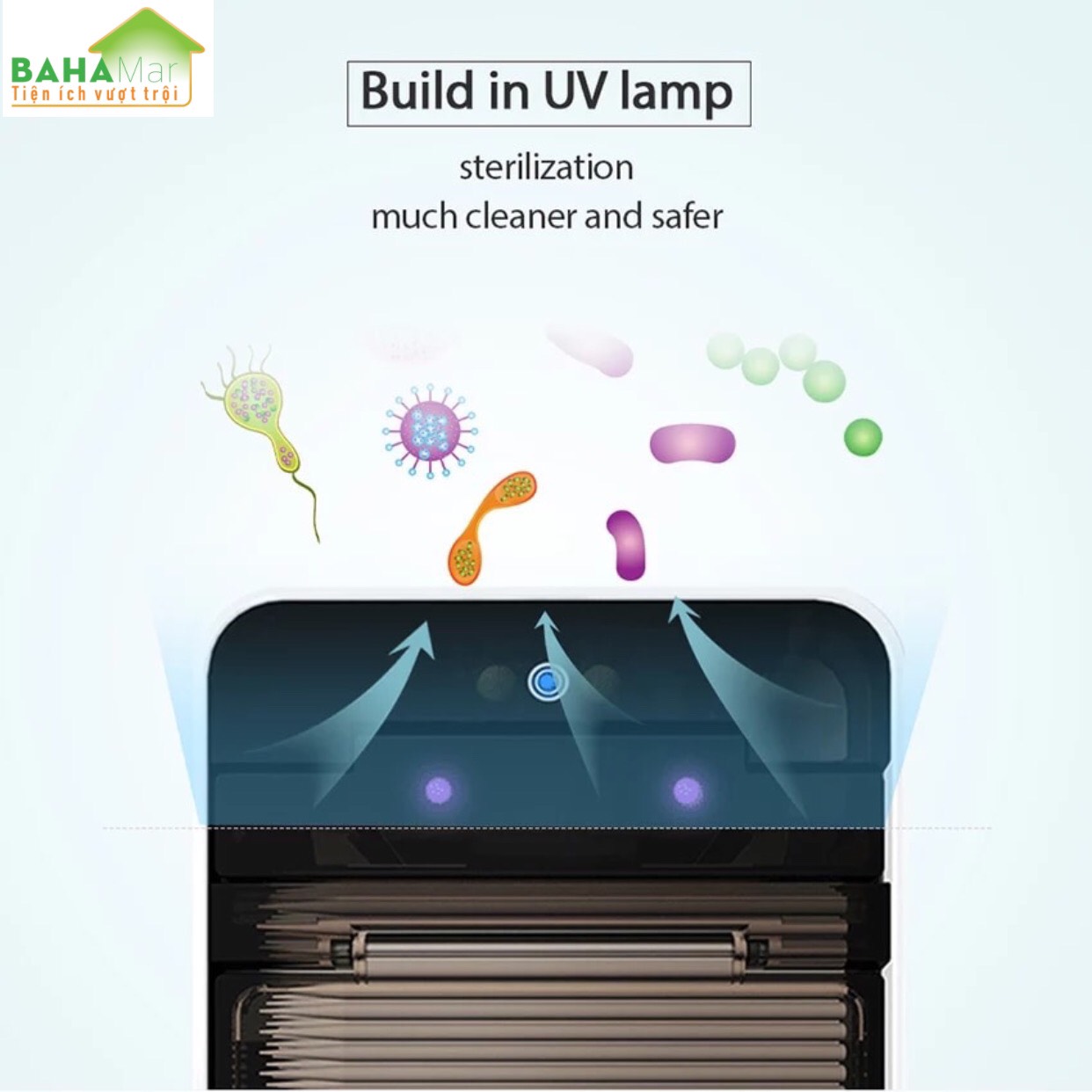 HỘP TĂM CẢM BIẾN HỒNG NGOẠI TỰ ĐỘNG MỞ CÓ KHỬ TRÙNG TIA UV BAHAMAR tự mở khi có chuyển động để tăm được đẩy ra g nghệ thông minh mới dùng cảm ứng đ