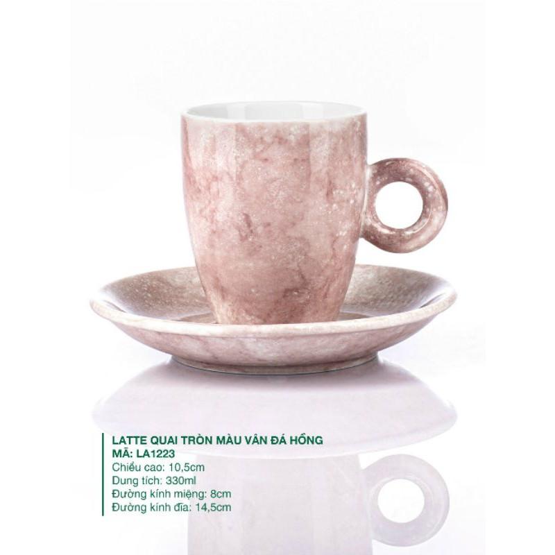 Set cốc ly sứ Latte Cà phê 330ml H10,5 × M8 - Đa dạng màu - Gốm sứ Bát tràng