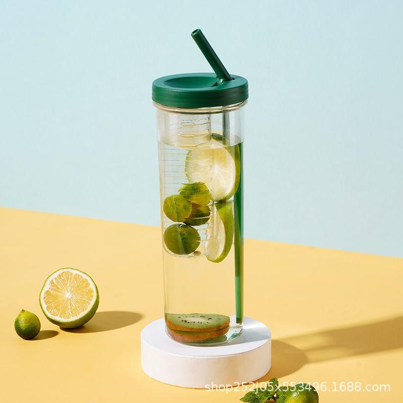 Bình nước detox pha hoa quả,trà và các loại trái cây khác có ống út đi kèm tiện lợi