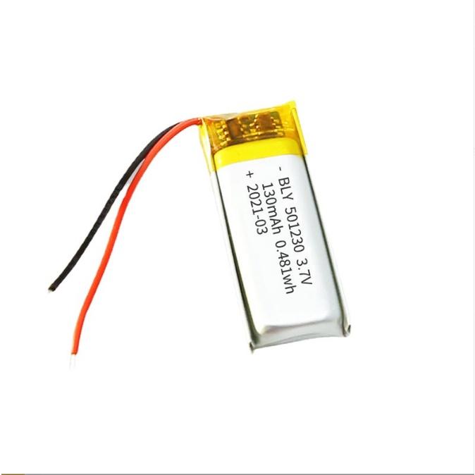 Pin Sạc Lithium Polymer 3.7V 130mah 501230 Cho tai nghe,loa Mp3 MP4 MP5 GPS PSP Bluetooth hàng mới