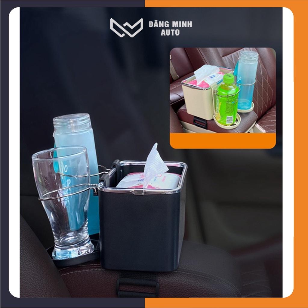 Hộp để đồ chai nước gắn bên tay tỳ ô tô đa năng Khay đựng cốc tiện dụng xe hơi ST017