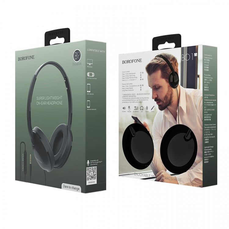 borofone bo1 enjoybass in line control wired headphones package black borofone bo1 enjoybass in line control wired headphones package black