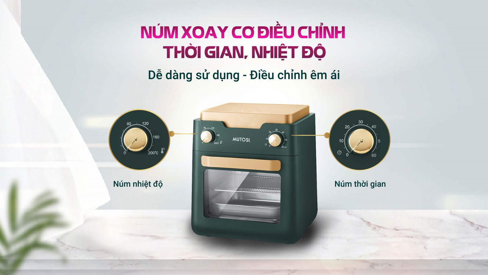 Nồi chiên không dầu Mutosi MF-98C dung tích 12L - Công nghệ nhật bản - Hàng chính hãng