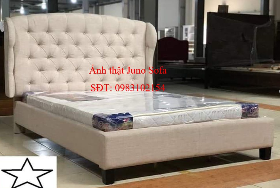 Giường ngủ Châu Âu Juno Sofa kích thước 1m6 hoặc 1m8 x 2m