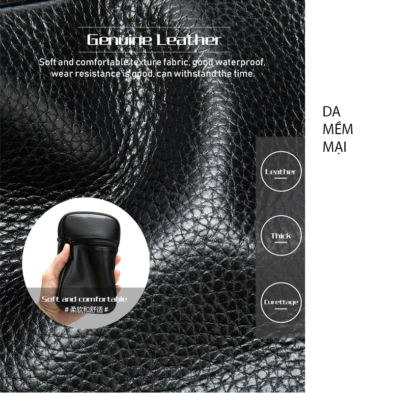 Túi đeo chéo nam DA BÒ THẬT phong cách mới - BEE GEE DCN9210