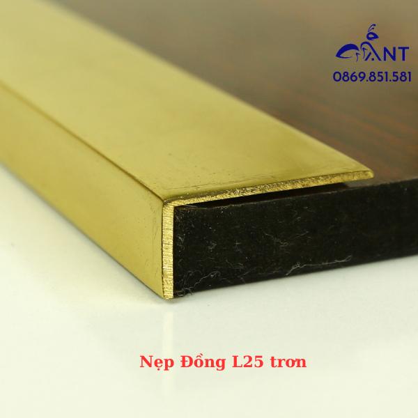 Nẹp Đồng L25 trơn, Nẹp đồng chữ L, Nẹp đồng chống trơn, nẹp ốp cầu thang