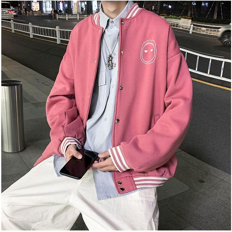 Áo khoác bomber nam nữ jacket nỉ hai lớp dày dặn, áo bomber nỉ  form to rộng unisex in hình cậu bé đầu đinh siu cute