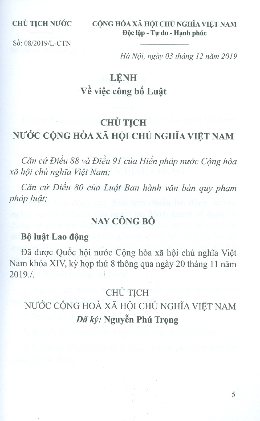 Bộ Luật Lao Động (Song ngữ Việt - Anh)