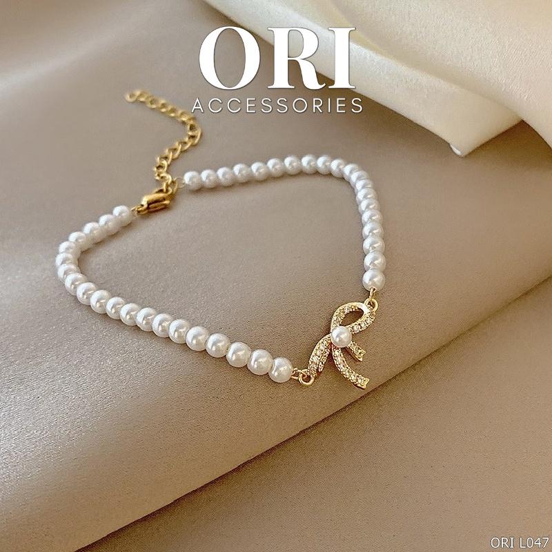 Lắc tay nữ chuỗi hạt hình nơ Arian sang trọng ORI ACCESSORIES L047