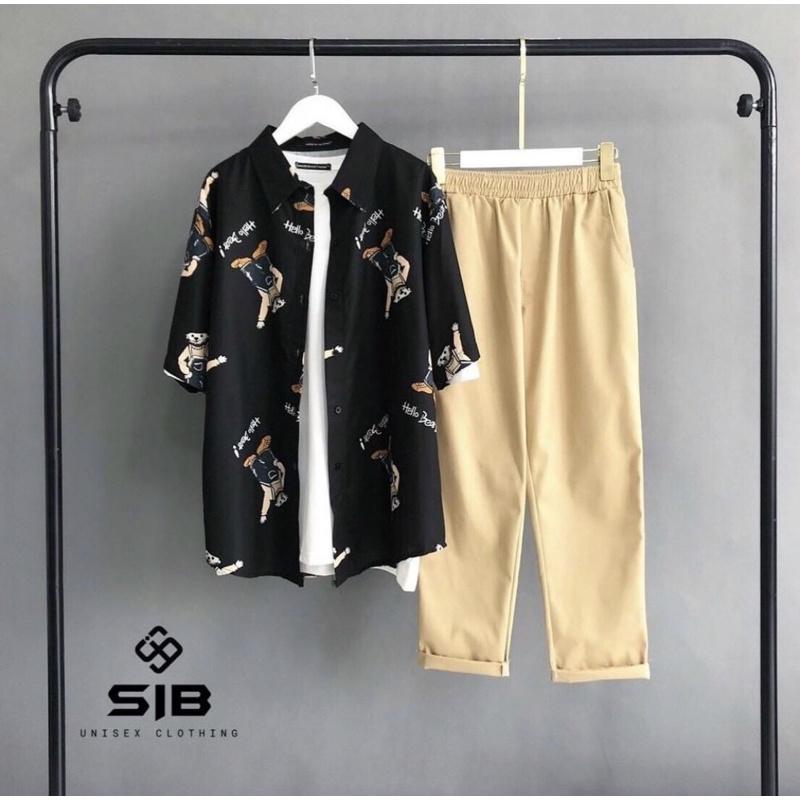 Quần baggy kaki SIB Clothing ống rộng nam nữ unisex SIB040