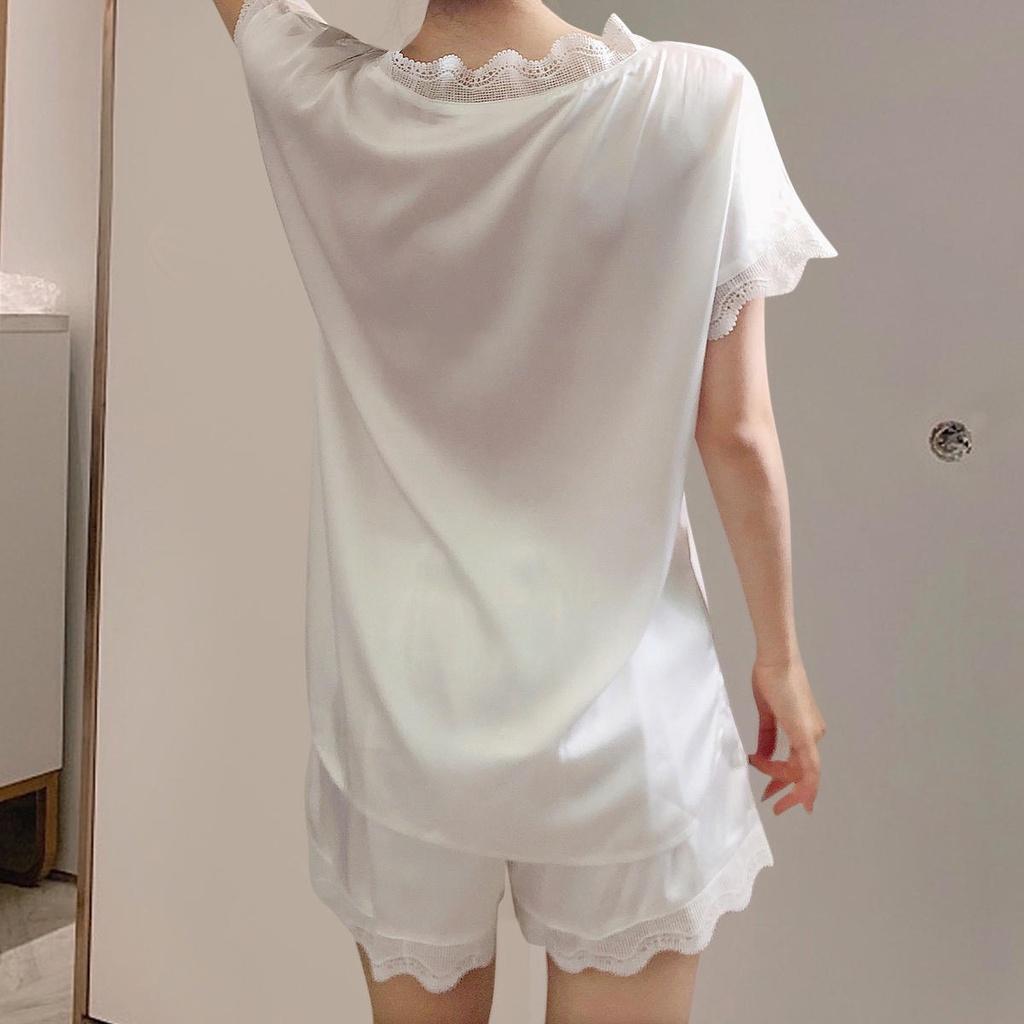 Bộ Mặc Nhà, Pijama Lụa, Bộ Ngủ Nữ Mùa Hè Áo Cộc Tay Quần Đùi Chất Liệu Lụa Gấm Thiết Kế Siêu Xinh Sang Trọng g5.shop