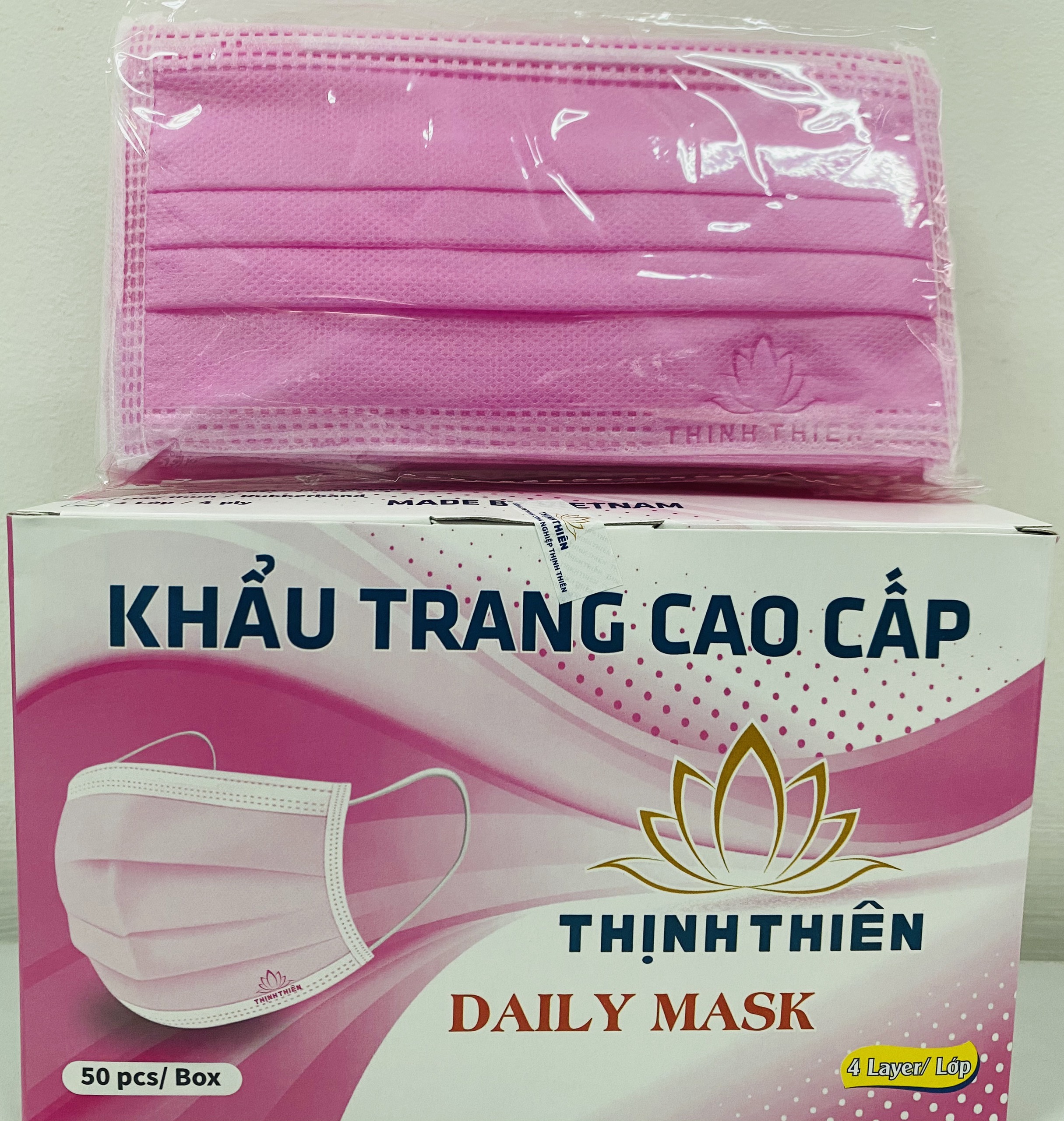 Combo 4 Hộp Khẩu Trang Y Tế 4 Lớp Thịnh Thiên (Xanh-Trắng-Hồng-Xám)