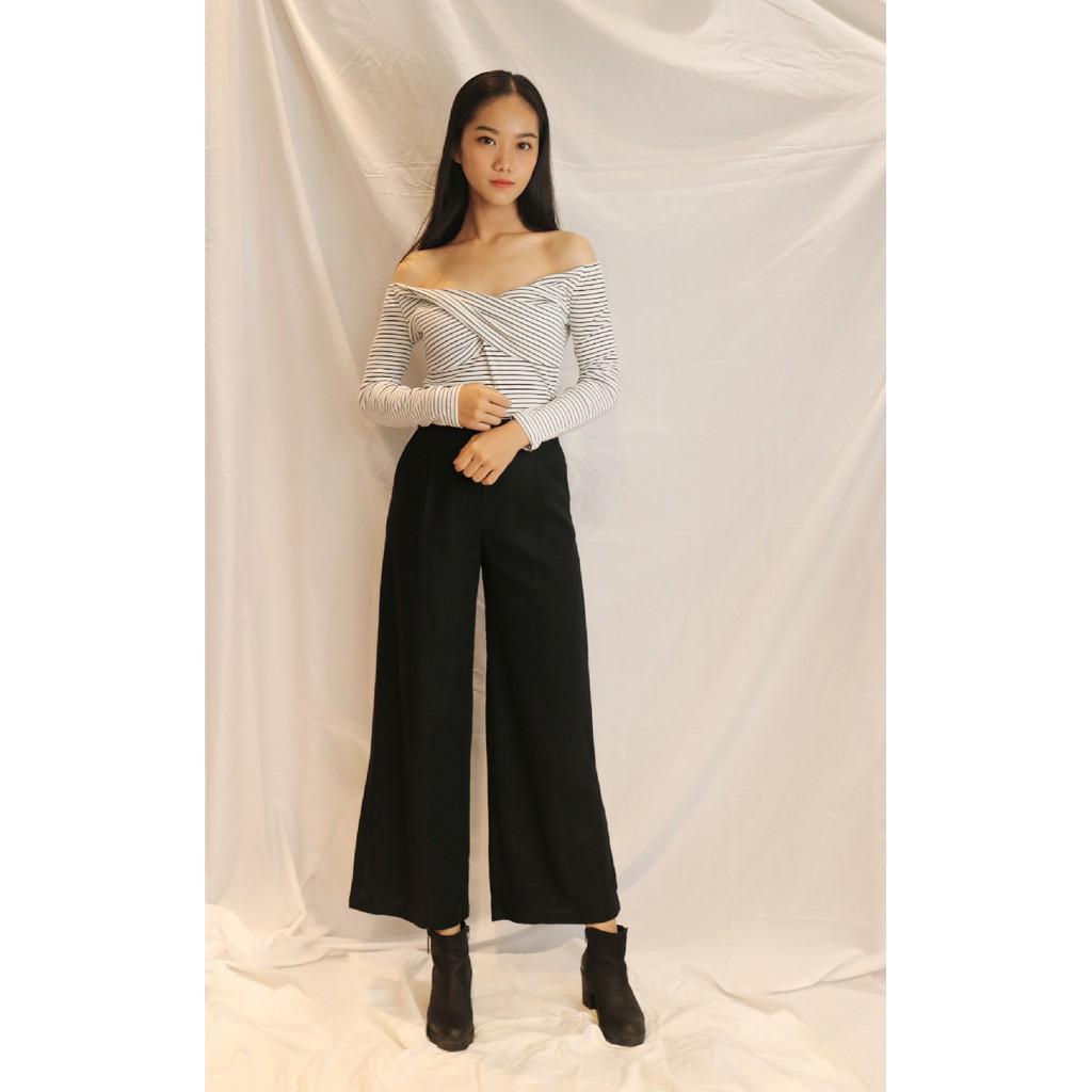 Áo sọc chéo nơ freesize-KB000045