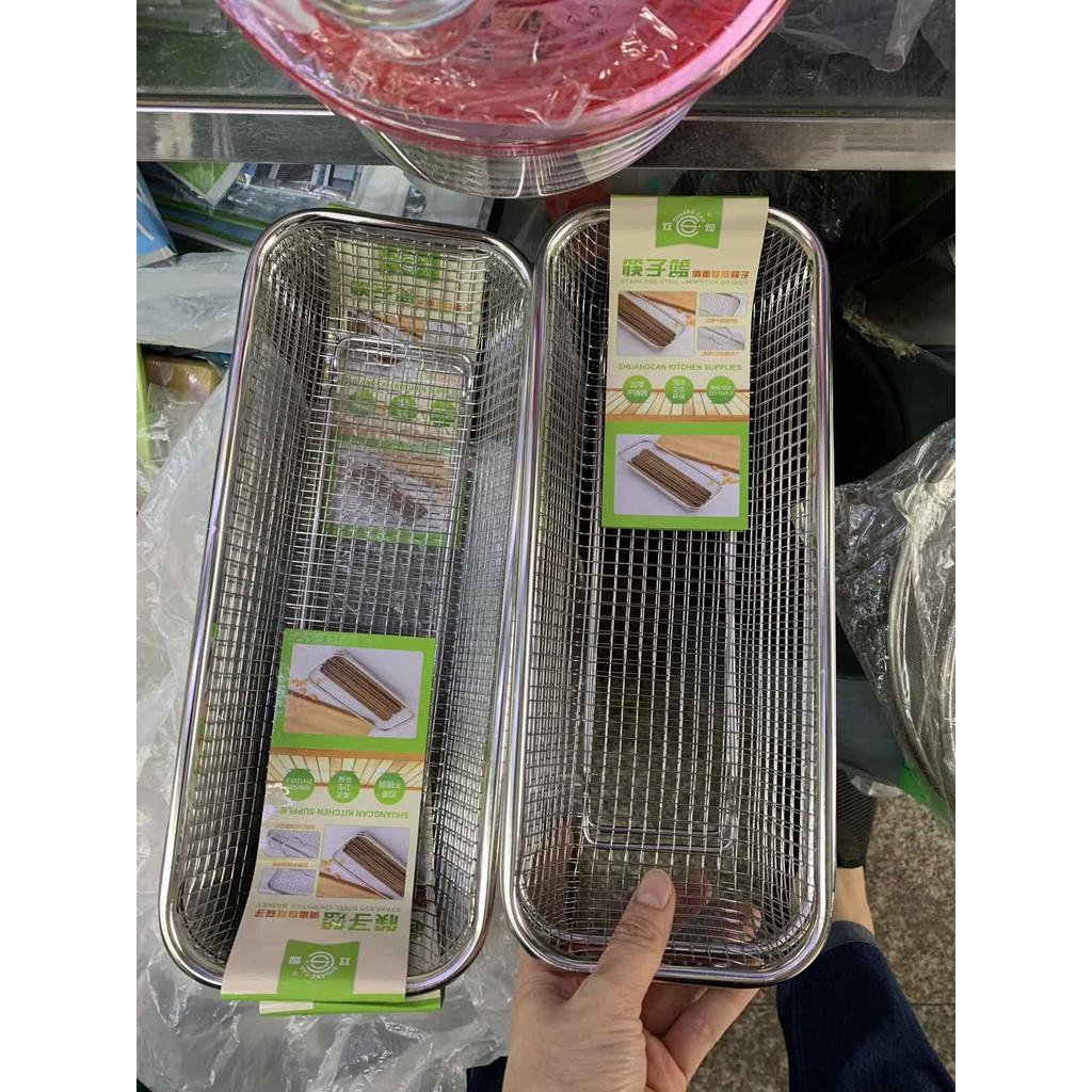 Rổ Inox Hình Chữ Nhật - Không Rỉ Sét