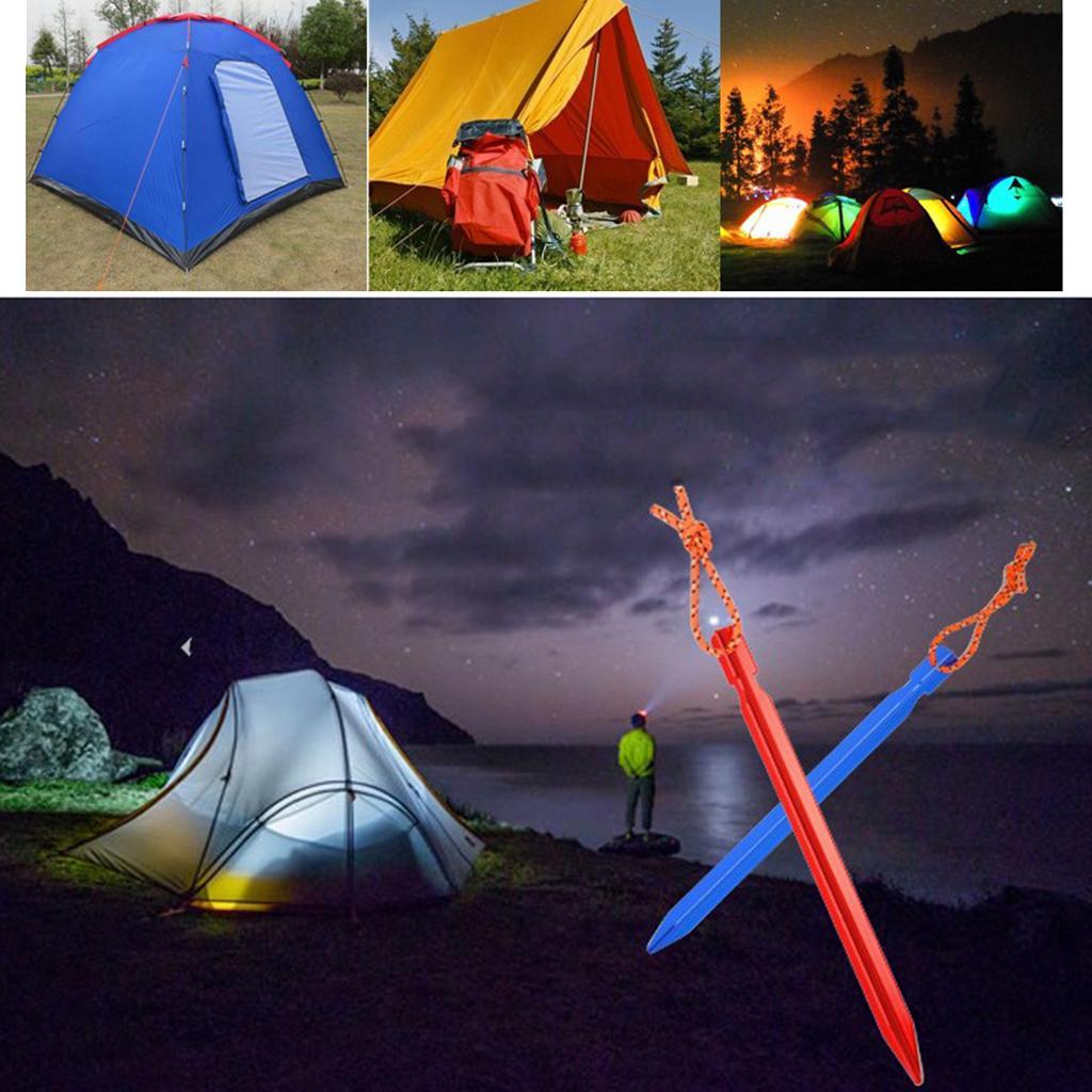 24Pack Heavy Duty Aluminum Tent Stake Y-Beam Tent Peg Tent Nails Yellow