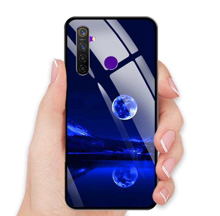 Ốp lưng kính cường lực cho điện thoại Realme 5 Pro - 0269 MOON02 - Hàng Chính Hãng