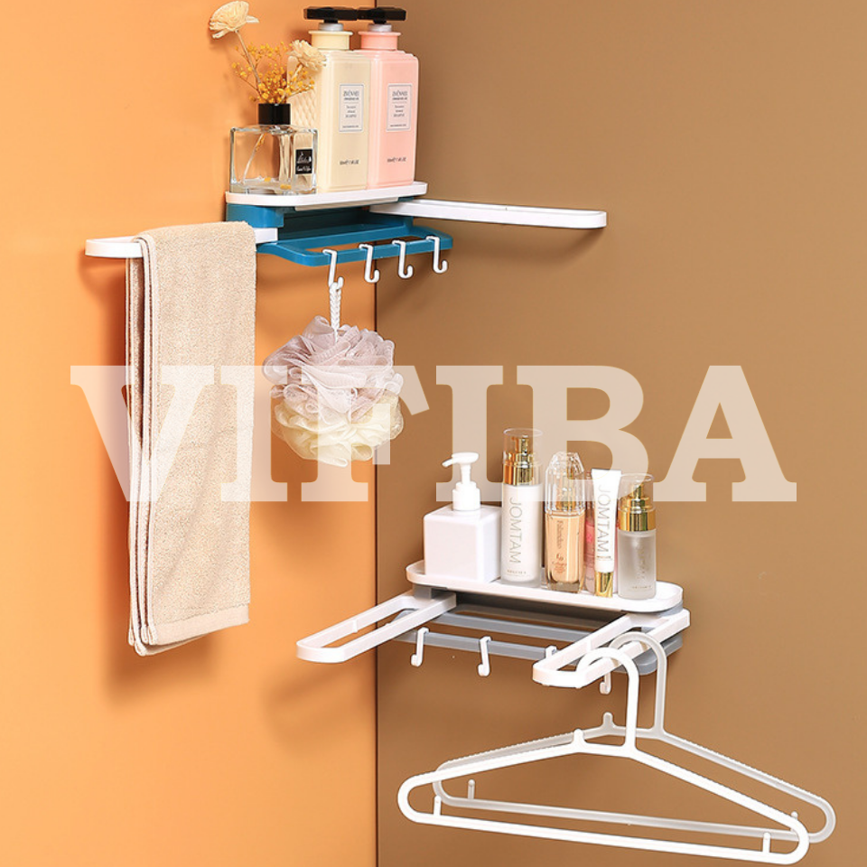 Giá Treo Dán Tường Nhà Bếp Đa Năng VIFIBA Bằng Nhựa, Kệ Dán Tường Nhà Tắm Gấp Gọn Tiện Lợi