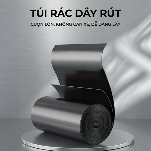 Túi đựng rác màu đen có quai rút BONBOX BCT3704 - Hàng chính hãng