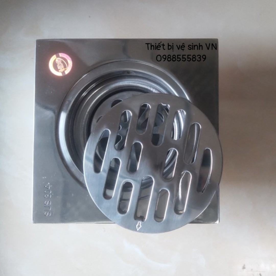 Ga thoát sàn G911 inox 304 bóng - phi 76