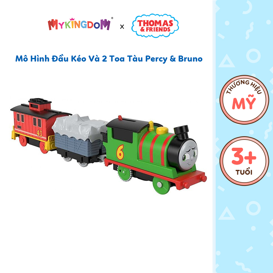 Đồ Chơi THOMAS FRIEND Mô Hình Đầu Kéo Và 2 Toa Tàu Percy &amp; Bruno HHN44/HFX97