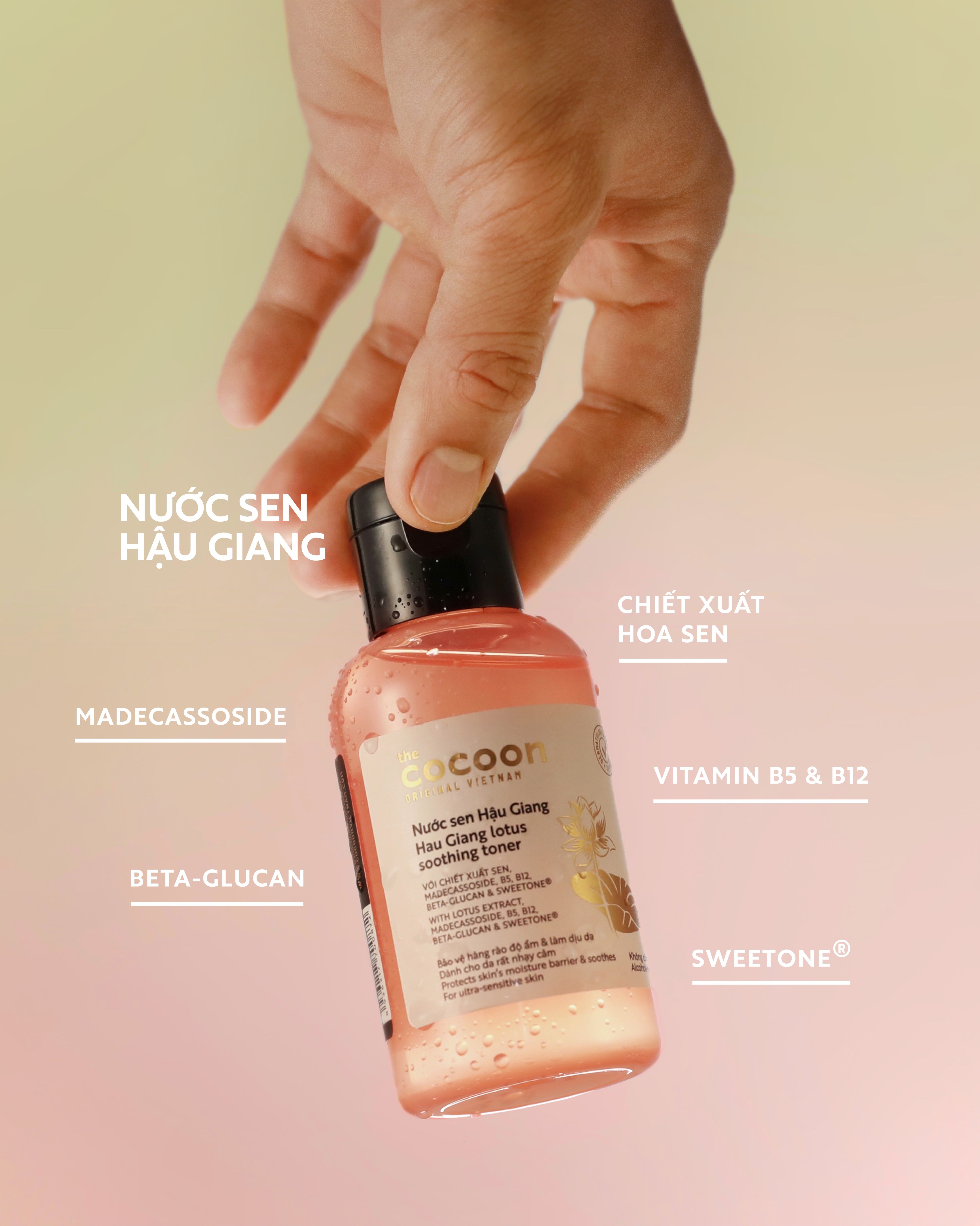 Toner nước cân bằng da SEN Hậu Giang cocoon 310ml Thuần Chay