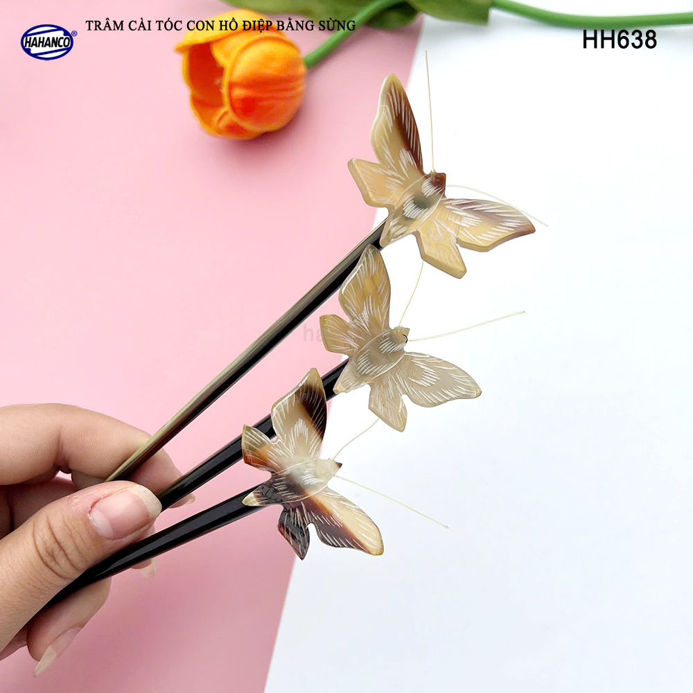 Trâm Cài Tóc Hồ Điệp Bằng Sừng HAHANCO Phụ Kiện Cài Tóc Cho Phái Nữ - HH638