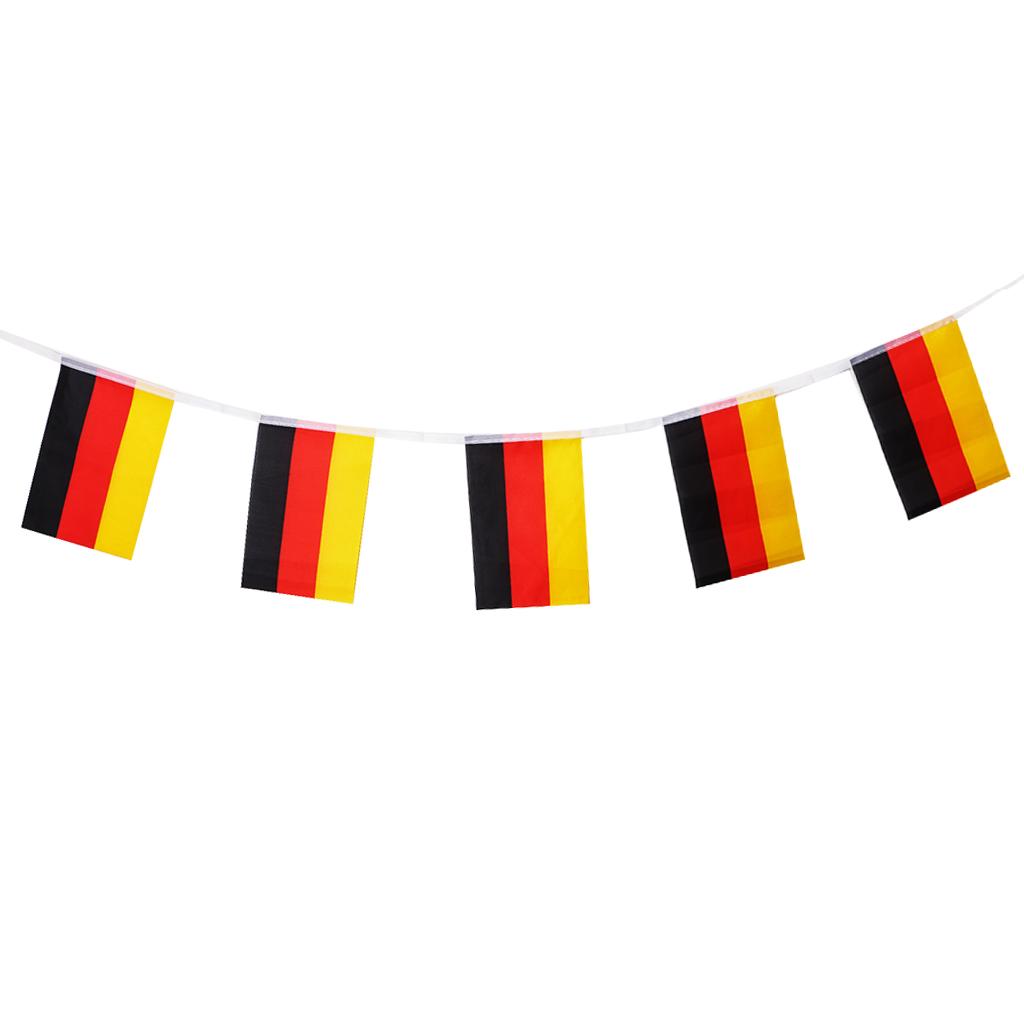 Germany Nation Flag Banner 14x21cm 5.5 Meters String Flag Sport Bars Decor