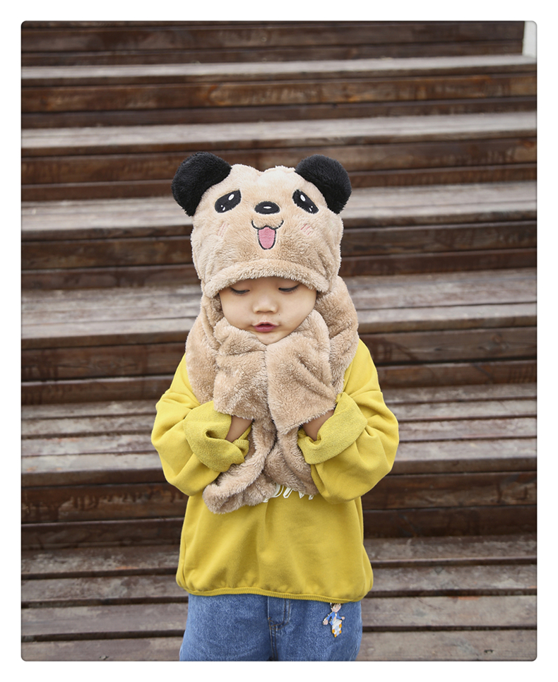 Mũ gấu xám vải nhung Cotton cho các bé trai và bé gái