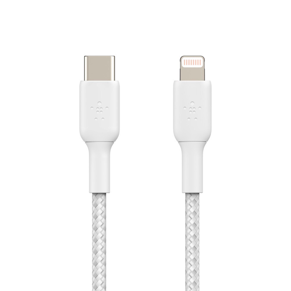 Cáp Sạc Nhanh Belkin USB-C to Light ning BOOST CHARGE vỏ dù cao cấp siêu bền, chứng chỉ MFi, sạc nhanh 30W, 1m &amp; 2m - CAA004BT