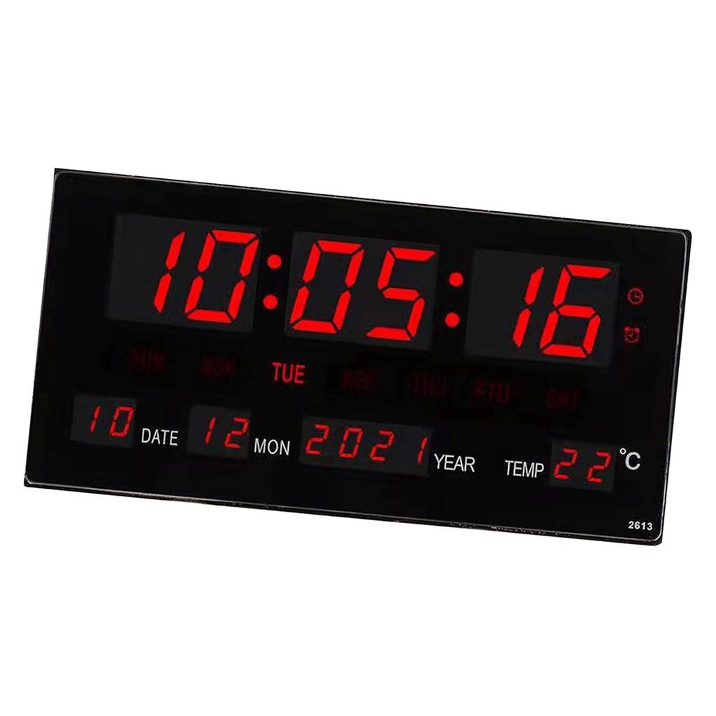 Đồng hồ treo tường vạn niên báo thức màn hình led kỹ thuật số kèm báo nhiệt độ đa năng mẫu mới loại tốt