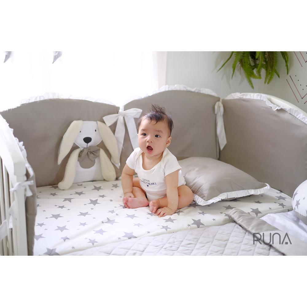 Quây cũi tấm RUNA KIDS - Chất liệu Satin mềm mịn, mát mẻ, an toàn cho da bé