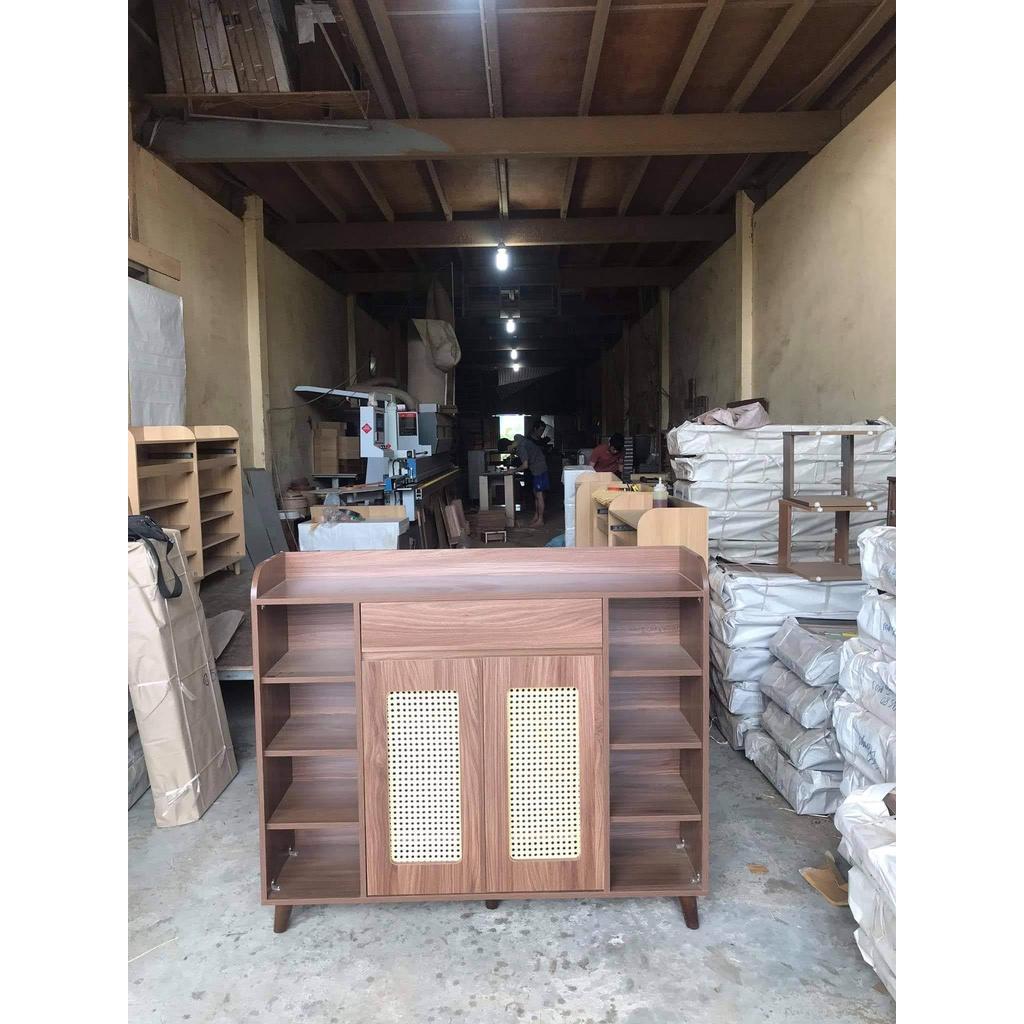 Tủ giày cánh mây - Màu nâu nhạt,Ngang 80