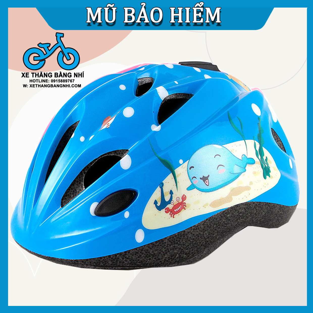 Mũ bảo hiểm trẻ em siêu nhẹ cho bé từ 3 tuổi trở lên