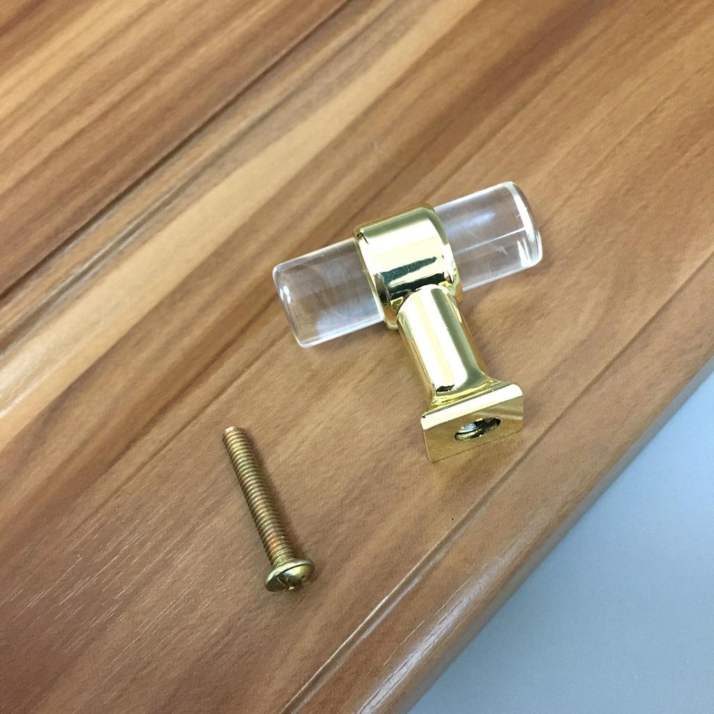 4Pcs Acrylic Door Pull Knob Drawer Cupboard Handle Home Decorative Gold