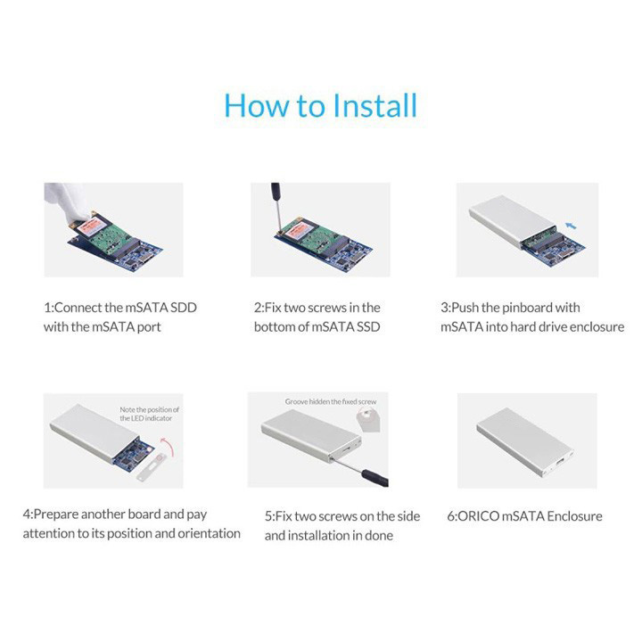 Box ổ cứng chuẩn mSATA vỏ nhôm USB type-C MSA-UC3