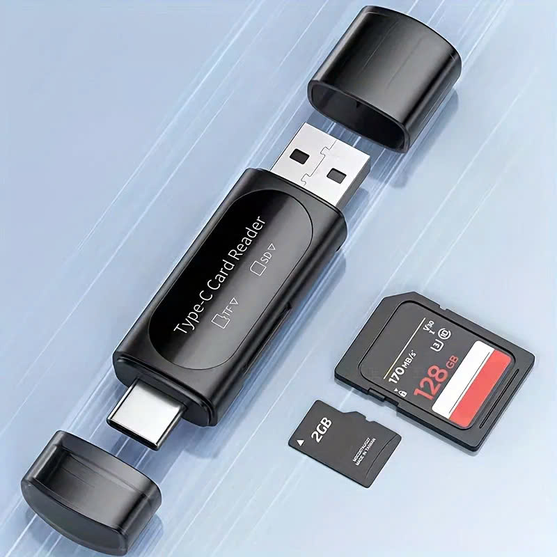 Đầu đọc thẻ nhớ TYPE C + USB sang TF + SD - Hàng Nhập Khẩu