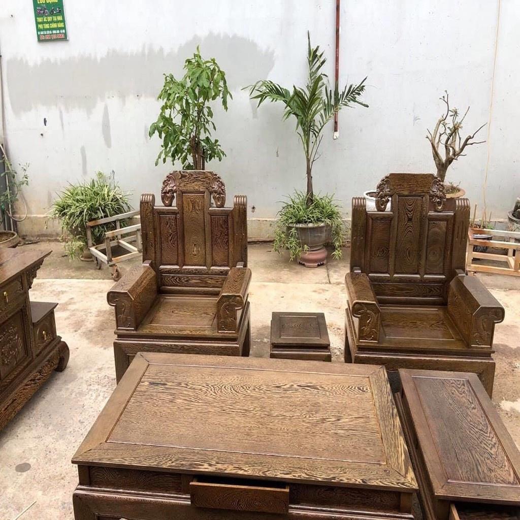 Bộ bàn ghế Âu Á gỗ Mun Đuôi Công