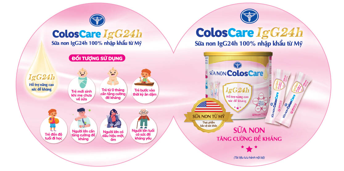 Sữa non Nutricare Coloscare IgG 24h bổ sung kháng thể từ nguồn sữa non (42 Gói/84G)