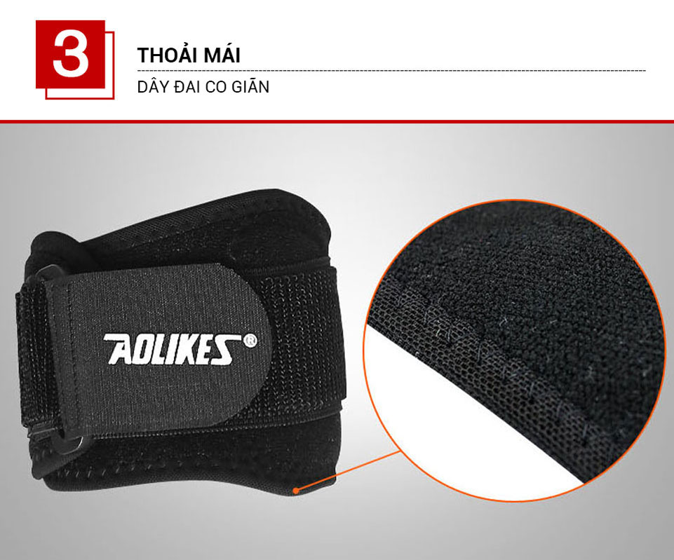 Đai bó cơ khuỷu tay AOLIKES 7947 hỗ trợ khi chơi quần vợt, gym sport elbow support