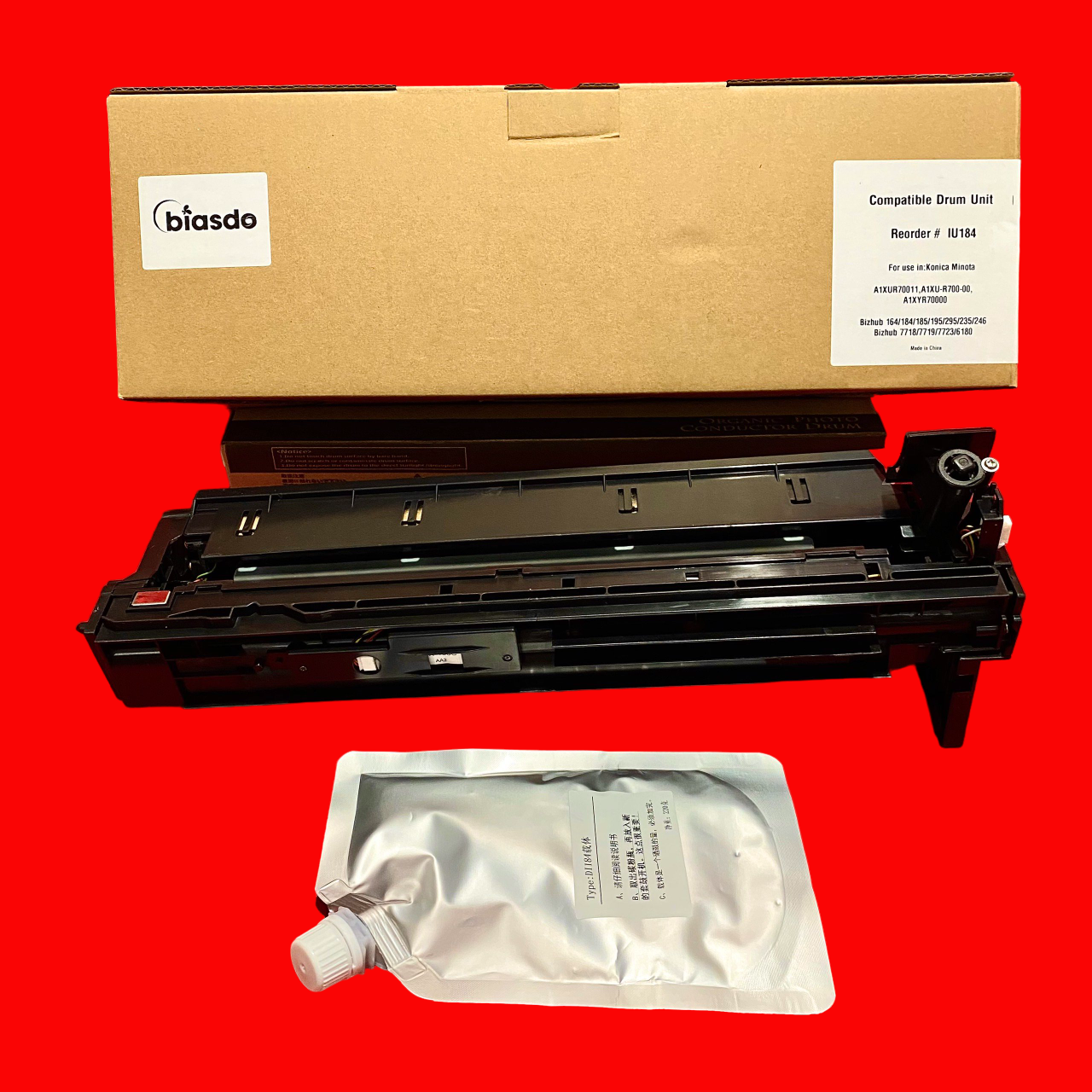 Cụm trống từ Konica IU184: Cho máy phototocopy Konica minolta Bizhub 164/184/165/185/195/215/205/206/226/206i/226i/225i ( Hàng nhập khẩu )