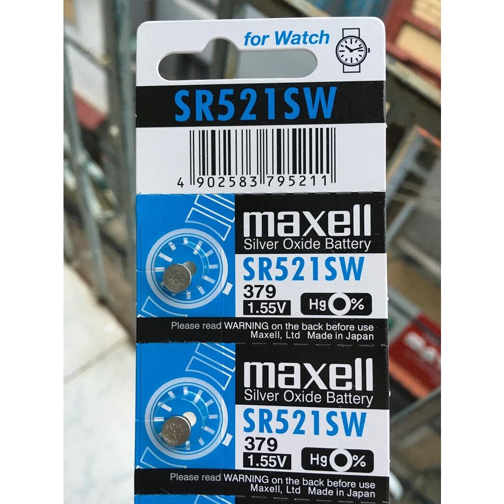 5 Viên Pin Maxell AG0 SR521SW 379 1.55V Nhật Bản