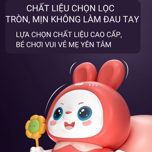 Đồ chơi thỏ robot nhảy múa có đèn nhạc di chuyển vui nhộn an toàn cho bé trai gái, quà tặng sinh nhật cho bé