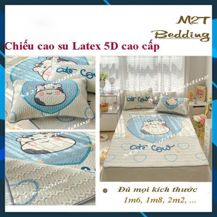 Chiếu điều hòa Latex mủ cao su non bedding họa tiết 5D mát lạnh chuẩn hàng loại 1